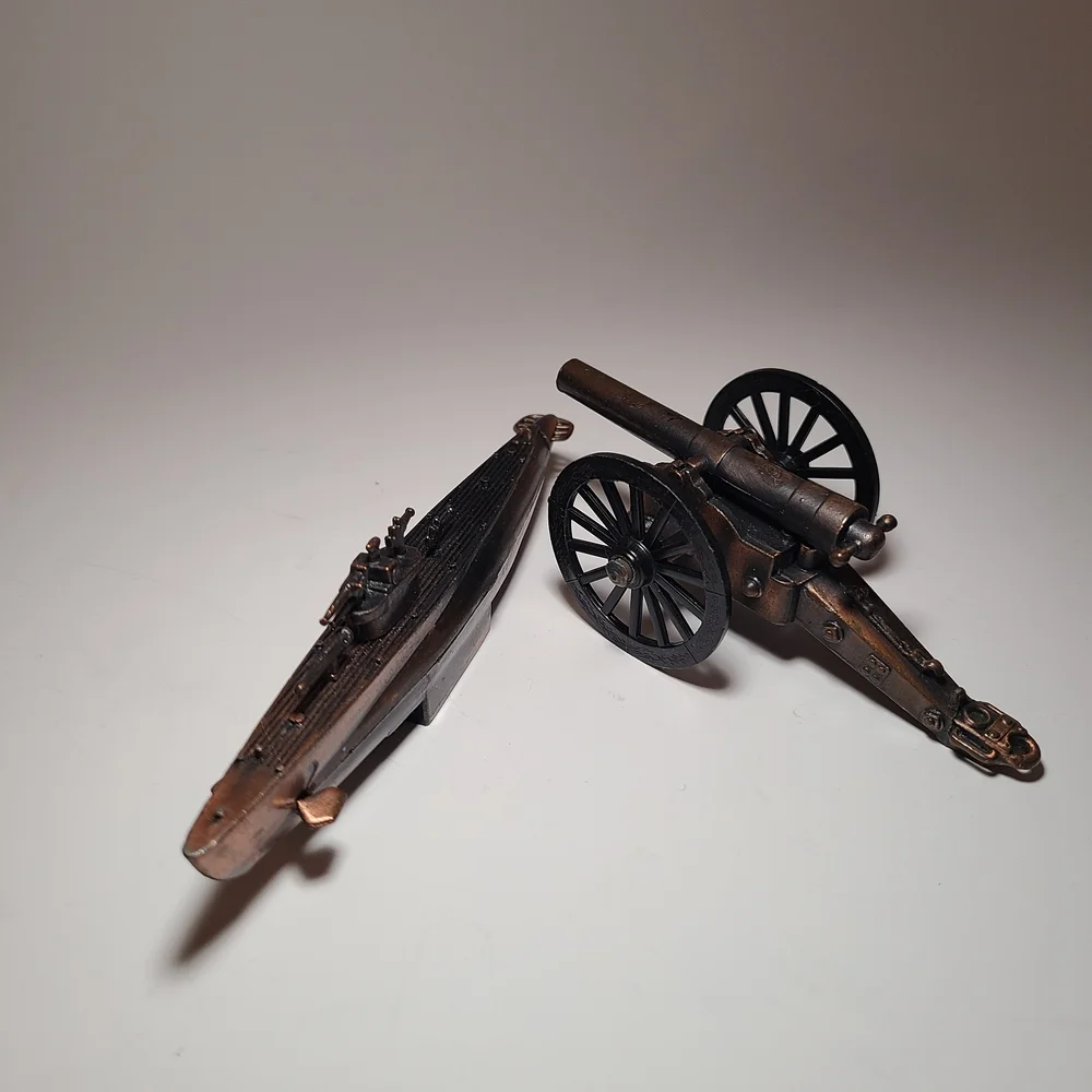 Bronze Submarine and Cannon Pencil Sharpener